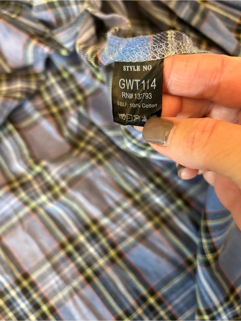 POL Blue Plaid Lace Up High Low Flannel Grunge Boho Oversized Size M - Picture 7 of 8